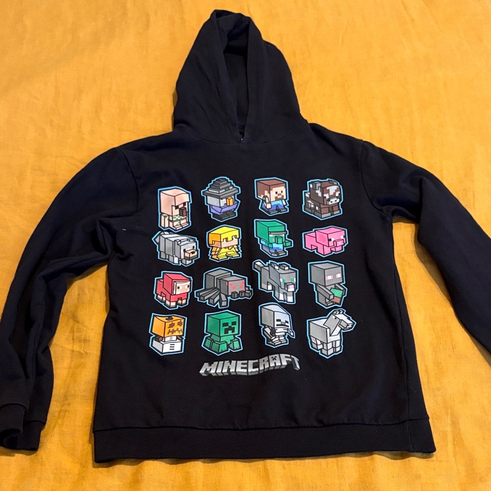 Minecraft Black Hoodie with Pixel Art Characters